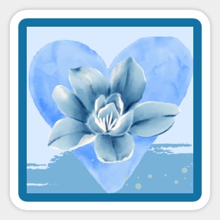 BLUE FLOWER LOVE Sticker